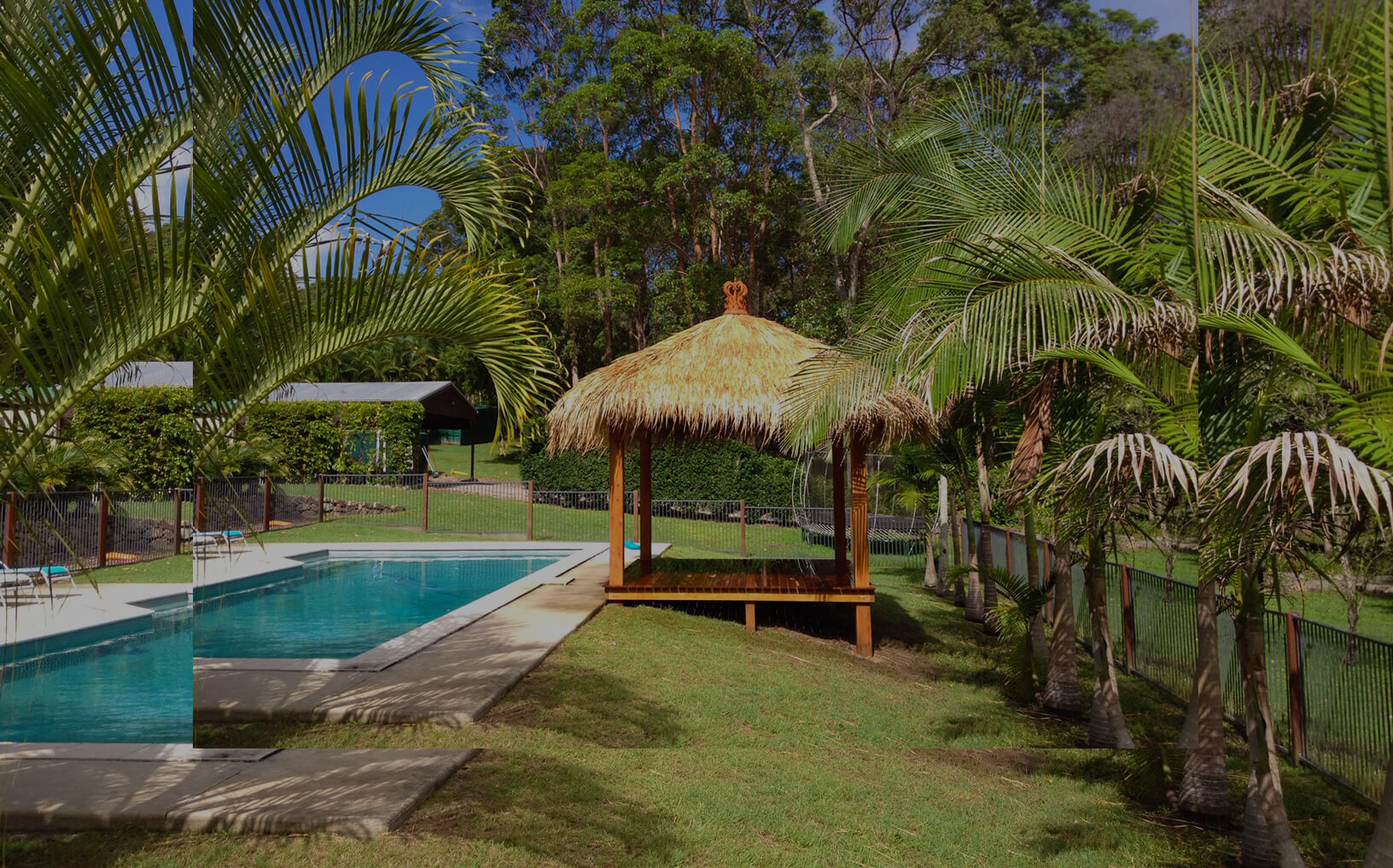 Bali hut gazebo but a pool