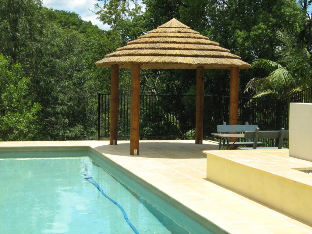 African Gazebo by a pool