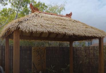Synthetic thatched roofing on a Sunshine Coast gazebo