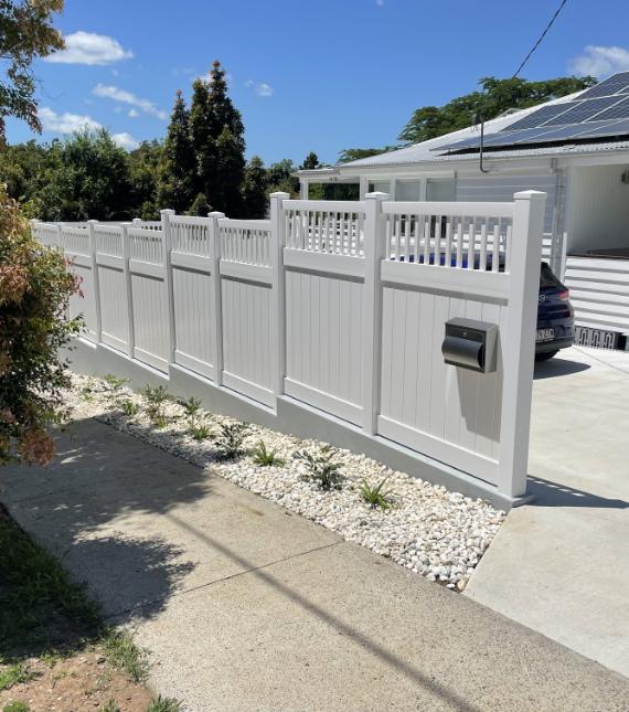 White Hamptons PVC Fence