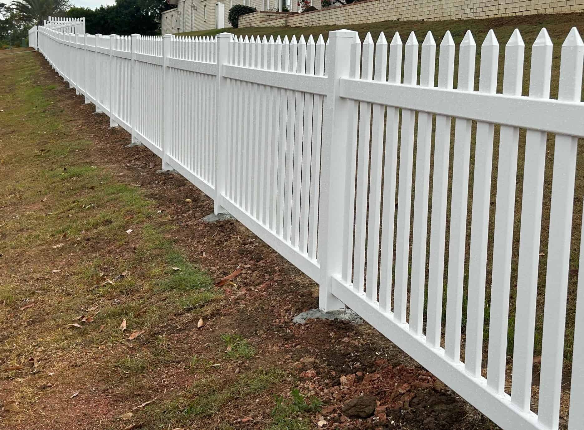 White PVC fencing